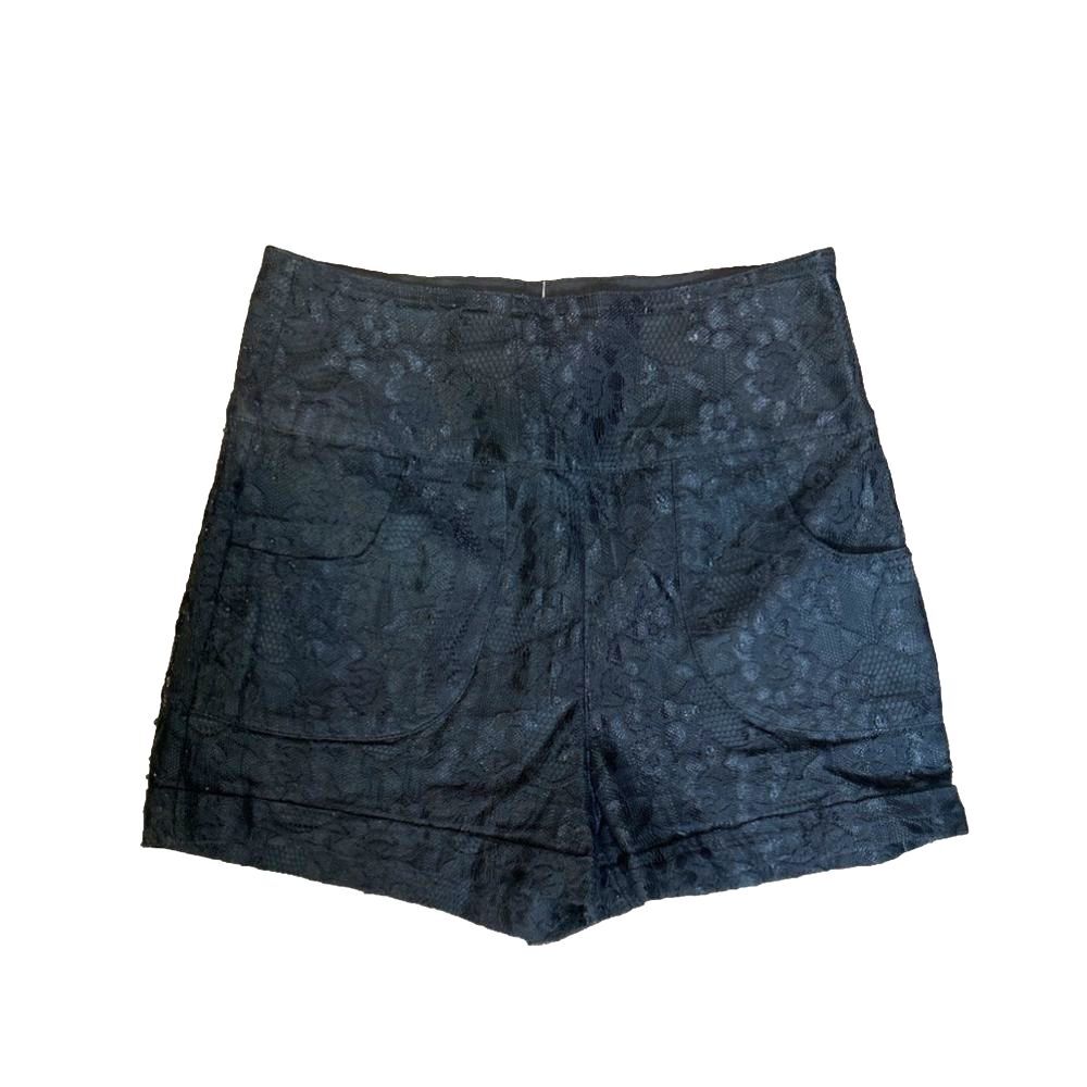 Sans Souci Anthropologie Black High Rise Lace Shorts